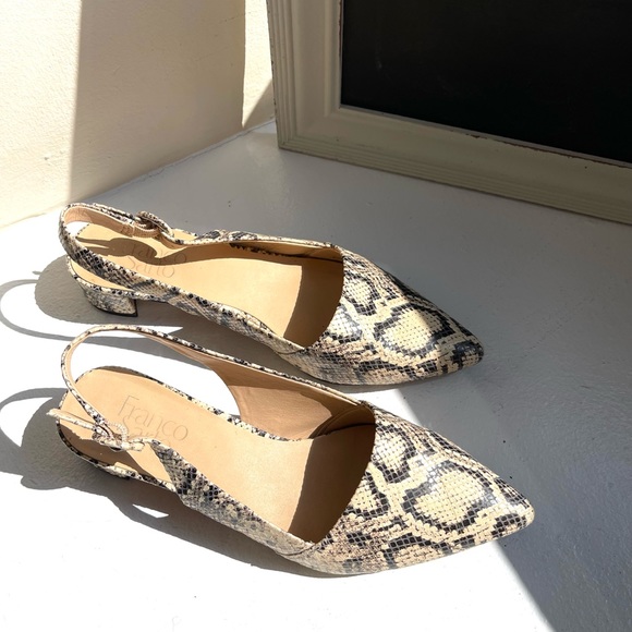 Franko Satro Snake Print Sling Back Pump Sz. 7M - Picture 5 of 6